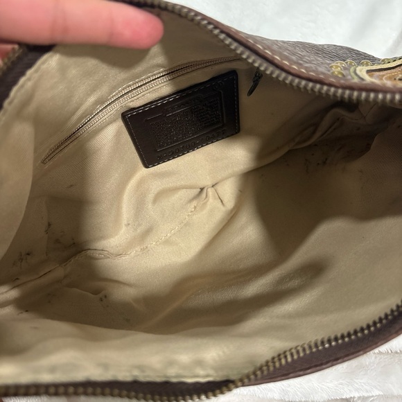 Vintage Y2K Coach Soho Hobo Shoulder Bag Nubuck Pebbled Leather Studded Brown - Picture 4 of 7